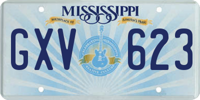 MS license plate GXV623