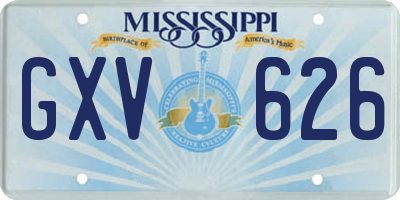 MS license plate GXV626