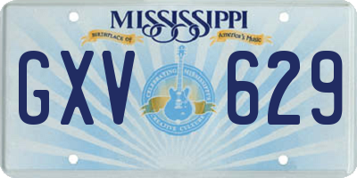 MS license plate GXV629