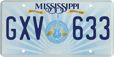MS license plate GXV633