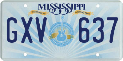 MS license plate GXV637