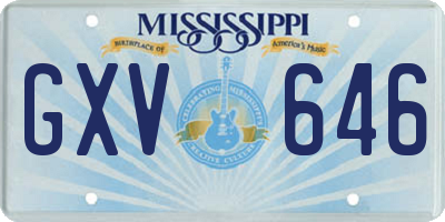 MS license plate GXV646