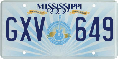 MS license plate GXV649