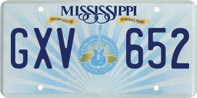 MS license plate GXV652