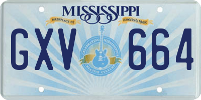 MS license plate GXV664