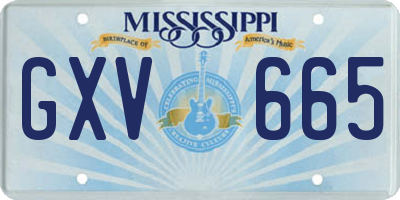 MS license plate GXV665