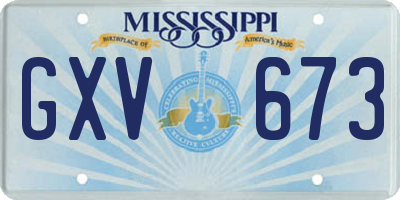 MS license plate GXV673