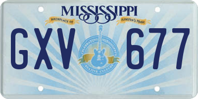 MS license plate GXV677