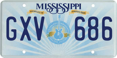 MS license plate GXV686