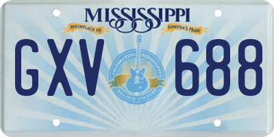 MS license plate GXV688