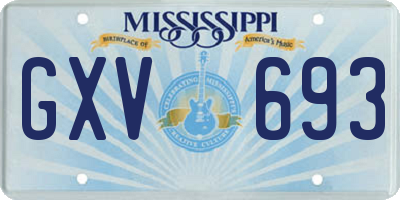 MS license plate GXV693
