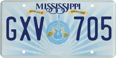 MS license plate GXV705