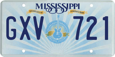 MS license plate GXV721