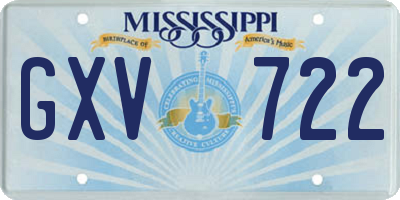 MS license plate GXV722