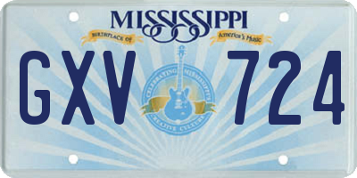 MS license plate GXV724