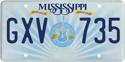 MS license plate GXV735