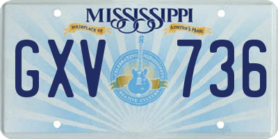 MS license plate GXV736