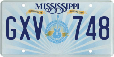 MS license plate GXV748