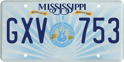 MS license plate GXV753