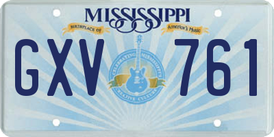 MS license plate GXV761