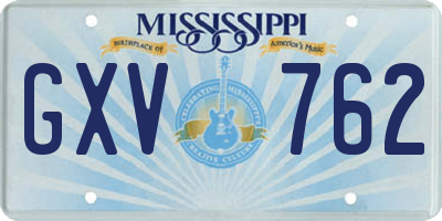 MS license plate GXV762
