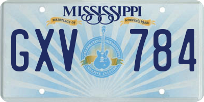 MS license plate GXV784