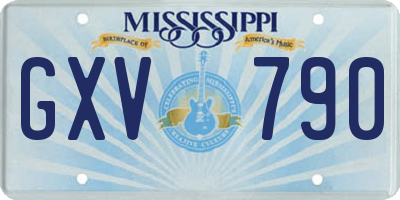 MS license plate GXV790