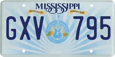 MS license plate GXV795