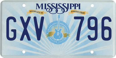 MS license plate GXV796