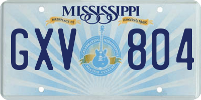 MS license plate GXV804