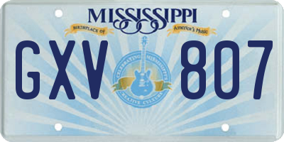 MS license plate GXV807