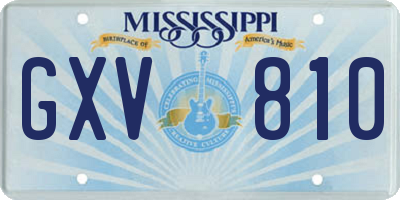 MS license plate GXV810