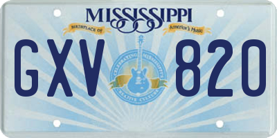 MS license plate GXV820