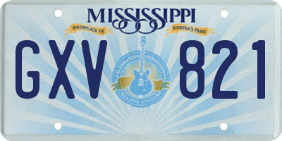 MS license plate GXV821