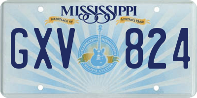 MS license plate GXV824