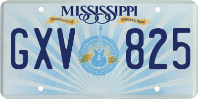 MS license plate GXV825