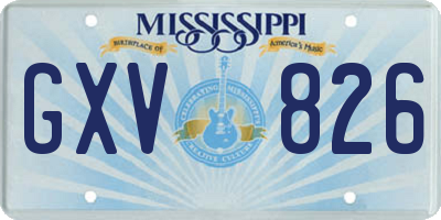 MS license plate GXV826