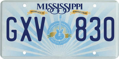 MS license plate GXV830