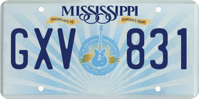 MS license plate GXV831