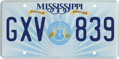 MS license plate GXV839