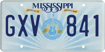 MS license plate GXV841