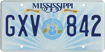 MS license plate GXV842