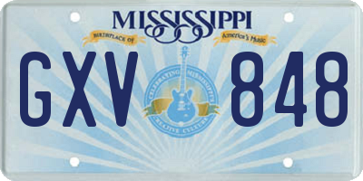 MS license plate GXV848