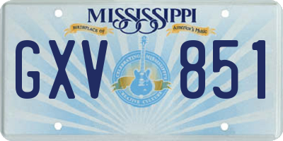 MS license plate GXV851