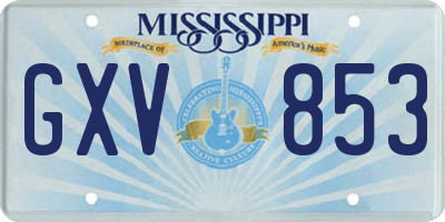 MS license plate GXV853