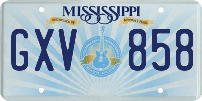 MS license plate GXV858