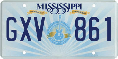 MS license plate GXV861