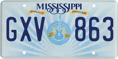 MS license plate GXV863