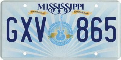 MS license plate GXV865