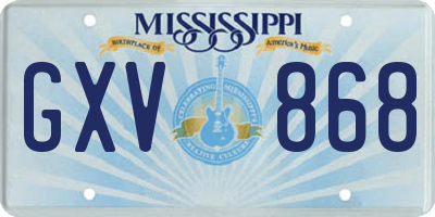 MS license plate GXV868